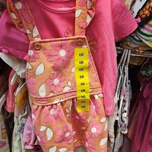 Pink and Orange Floral Baby Outfit